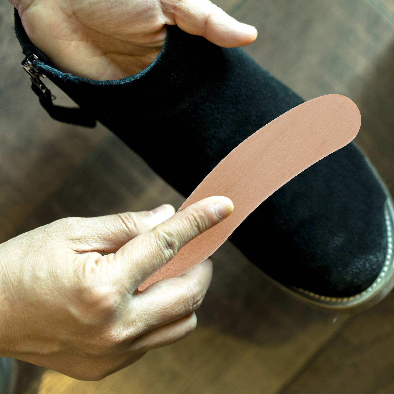 Sneaker Cleaner - Wood Shoe Brush Soft Bristle Long
