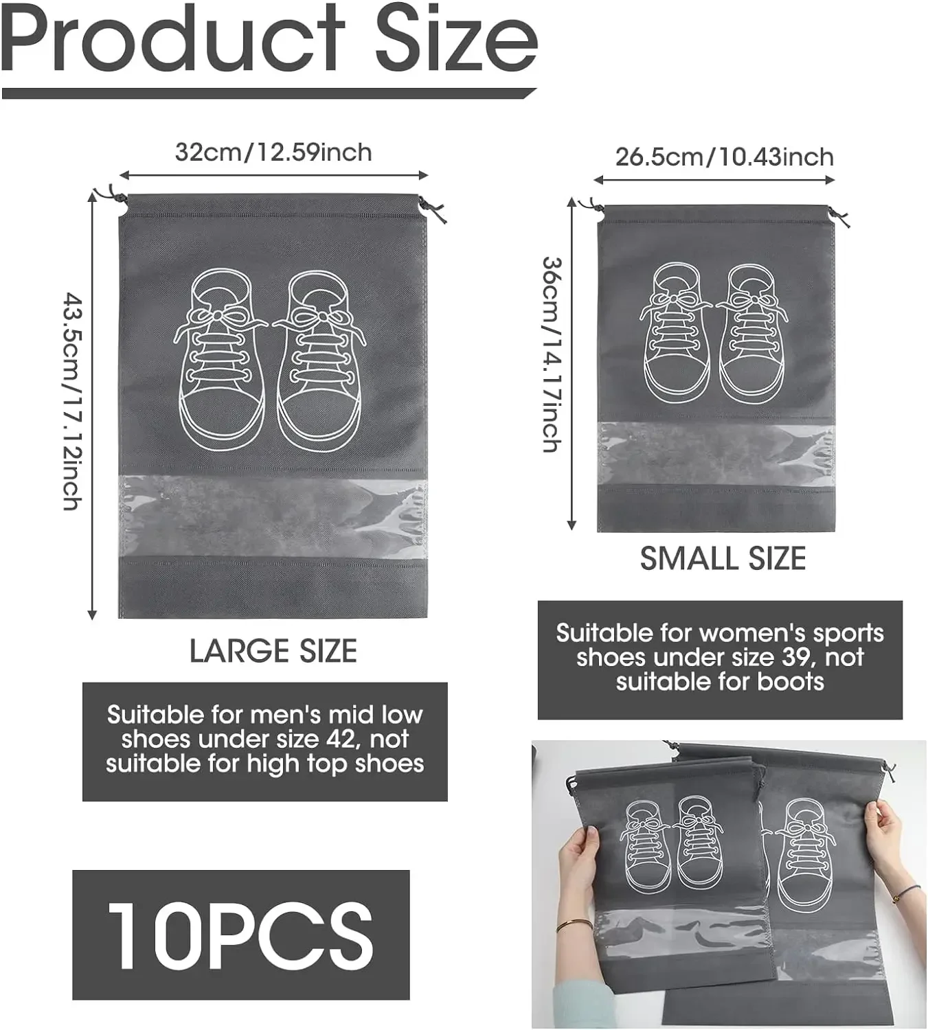 10PCS Non Woven Shoe Storage B - Shoe Bag Dust recension och pris